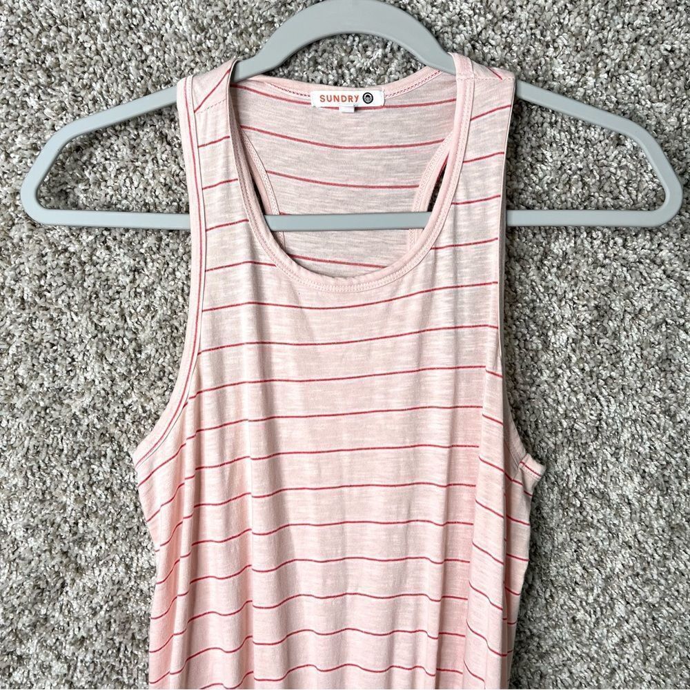 Sundry Dress Women’s 0 / XS / 0-2 Isola Bella Pink Striped Sleeveless Racerback - Picture 4 of 10